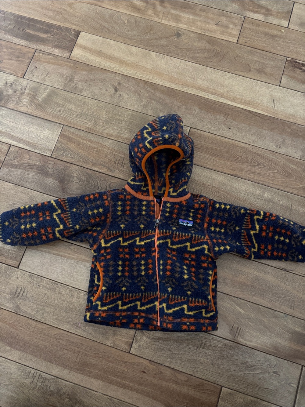 Patagonia Kids Hooded Fleece Jacket size 6-12 months